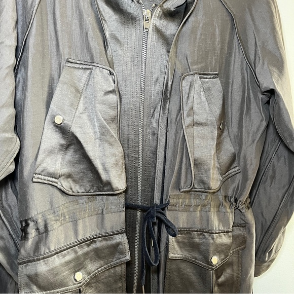 Alexander Wang Size 2 Full Zip Hooded Oversized Dress Green - Picture 2 of 16